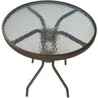 dasmöbelwerk Gartentisch Gartentisch Ibiza Balkontisch Bistrotisch Ø60x70 cm braun Metall/Glas (1-St)