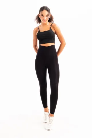 JUSTEVER High Waist Slimming Laser Cut Sports Black Women's Leggings - Active