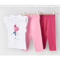 Mayoral Shirt & Leggings 3-teiliges Mädchen Set mit Herzen – T-Shirt & 2 Leggings