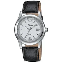 s.Oliver Quarzuhr, SO-15074-LQR Herren-Armbanduhr Analog Quarz Leder