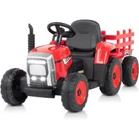 LALAHO Elektro-Kindertraktor Elektrotraktor mit abnehmbarem Anhänger und 2,4G Fernbedienung 12V 7Ah, 12V/7Ah