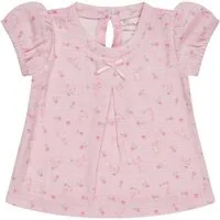 Sterntaler® Kurzarmshirt Kurzarmshirt Hase (1-tlg) Kurzarmshirt Hasenprint, Leinenoptik, Jersey hinten, Puffärmel, Knopf