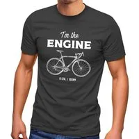 MoonWorks Print-Shirt Herren T-Shirt Fahrrad Sprüche I'm the Engine Bike Rad Fun-Shirt mit Print