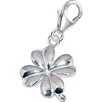 Goldene Hufeisen Charm-Einhänger Kleeblatt Karabiner Charm Anhänger für Bettelarmband 925 Silber (inkl. Etui), für Gliederarmband oder Halskette
