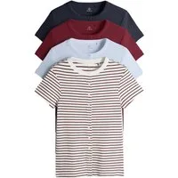 The Set T-Shirt The Set Gerippte, geknöpfte T-Shirts, 4er-Pack (4-tlg)