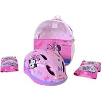 Volare Fahrradhelm Fahrradhelm Fahrrad Helm Knieschoner Ellenbogenschoner Minnie Mouse Se, Verstellbar Kinnriemen, Belüftungsöffnungen, Extra leicht, Gr.:52-56cm