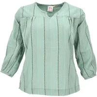 Guru-Shop Longbluse Leichte Baumwollbluse, Boho Schlupfbluse mit.. alternative Bekleidung