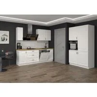 Küchen-Preisbombe Küchenzeile Stilo Weiß 230 + 120 cm Küchenblock Einbauküche Landhaus Küche