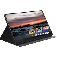 Goldstern-Tech PulseStorm Gaming-Monitor (39,6 cm/15,6 ", 1920 x 1080 px, Full HD, 60 Hz, IPS-LED, USB-C & HDMI, Dual Speaker, Smart-Cover)