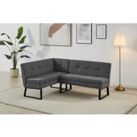 OTTO home Eckbank Geranie, Sitzbank, Essbank, pflegeleichter Strukturstoff, Eckbank inkl. Stauraum, Pulverbeschichtetes Metallgestell