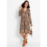 bonprix Jerseykleid für kühle Tage, aus Viskose mit Elasthan, ausgestellte Passform