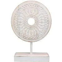 Oriental Galerie Dekofigur Weißes Mandala Symbol Skulptur auf Sockel (1 St)