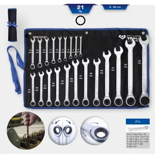 Brilliant Tools Ratschenringschlüssel-Satz, 21-tlg, 6 - 32 mm - BT013121