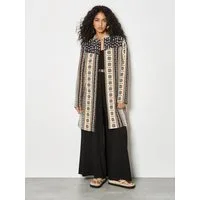 Apricot Blusenjacke Boho-Tapisserie-Jacke mit Muster