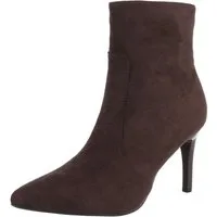 Ital-Design Elegante Ankle Boots für Damen mit hohem Absatz High-Heel-Stiefelette (90153139) Pfennig-/Stilettoabsatz Stiefeletten in Braun