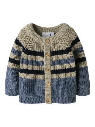 NAME IT - NBMRAYA LS KNIT CARD Flint Stone - Gr. - 80