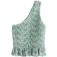 Next Kurzarmbluse Ärmelloses One-Shoulder-Oberteil mit Raffung (1-tlg)