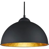 Reality Leuchten LED Pendelleuchte, LED wechselbar, Warmweiß, Industrie-design für über-n Esstisch hängend Schwarz Gold, Ø 31cm