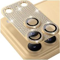 Wigento Handyhülle Für Apple iPhone 17 Pro Kamera Diamant Design Schutz Metall Gold, Aluminiumlegierung, hohe Lichtdurchlässigkeit, Anti-Fingerprint