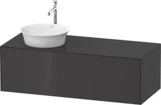 Duravit White Tulip Konsolenwaschtischunterbau wandhängend Graphit Hochglanz 1300x550x408 mm - WT497 WT4977LH1H1