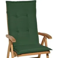 Beautissu Hochlehnerauflage Gartenstuhlauflage Loft HL Dunkelgrün, 120x50x6cm, Polster Auflage, Sitzpolster & Sitzkissen für Hochlehner Gartenmöbel