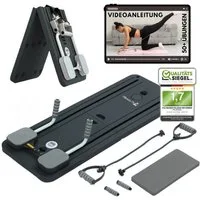 Pilatexx Pilates-Reformer PLTX - Faltbarer Pilates Reformer mit Videobibliothek (50+ Übungen), (Set, 6-tlg., inkl. 14/28 Tage Trainingspläne, inkl. Videobibliothek (50+ Übungen), Gelenkschonendes Ganzkörpertraining für alle Fitnesslevel
