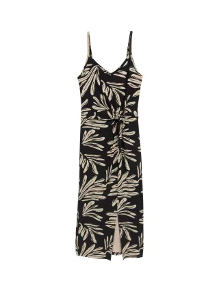 Denim Tom Tailor - Midi-Trägerkleid mit Twist-Detail abstract black beige print - Gr. - L
