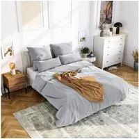 Wolkenfeld Bettwäsche Mikrofaser 4 tlg - Allergiker Bettwäsche einfarbig - unfassbar weich, Microfaser, 135x200 cm, 155x200 & 155x220 I inkl. 2x Kissenbezüge 80x80 I Uni