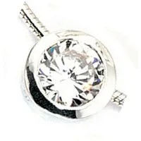 JOBO Kettenanhänger Anhänger mit Zirkonia, rund 925 Silber mit Zirkonia