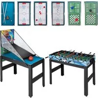 COSTWAY Kickertisch 15 in 1, Spieltisch Multifunktionstisch 109x105x90,5cm