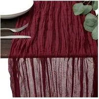 Minicloss Tischläufer Bali-Gaze mit Falten Tischdecke Bohemian Tabelle Flagge (1-tlg), 90 x 300 cm Romantische Tischdecke Dekoration
