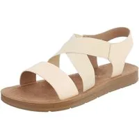 Ital-Design Damen Mokassins mit geflochtenem Detail und rutschfester Sohle Riemchensandalette (91117476) Flach Riemchensandalen in Hellgelb