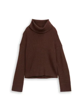 Tom Tailor - Oversize Rollkragenpullover dark pecan brown melange - Gr. - XXXL