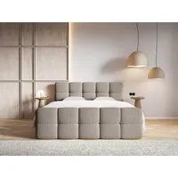 Selsey Boxbett CLOUDY, mit Matratze, Topper, Bettkasten und Bouclé-Bezug