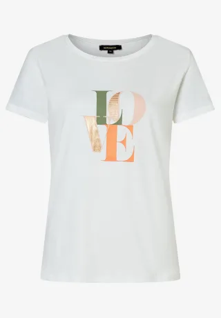 MORE & MORE - Shirt mit Placement-Print grün/weiß/orange - Gr. - 38