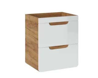 Waschbeckenunterschrank 50cm FERMO Weiss Hochglanz ohne Waschtisch