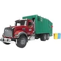 MACK Granite Müll-LKW, Modellfahrzeug grün/rot