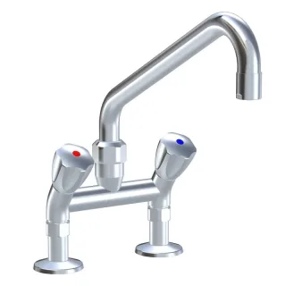 KWC Zweigriffmischer GASTRO Schwenkauslauf, AD153 A300 B 252 C 345, chromeline,118411 118411