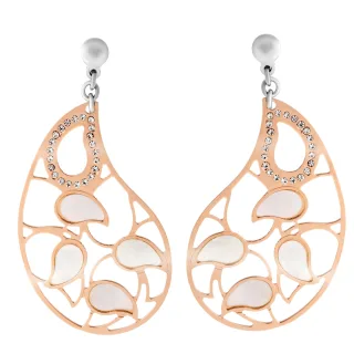 Orphelia 'Lana' Tropfenohrringe aus 925er Sterlingsilber für Damen - Silber/Rosé ZO-7164