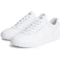 Tommy Hilfiger TH BASKET CORE LEATHER Sneaker Halbschuh, Schnürer mit Perforation am gepolsterten Schaftrand
