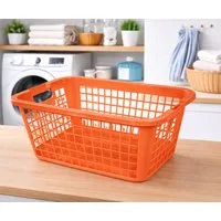 Ebaxx Wäschekorb 69 Liter Groß Wäschekorb Plastik Kunststoff Orange