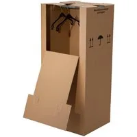 BB-Verpackungen Umzugskarton Kleiderbox, 2-wellig, 40kg Traglast, 600 mm x 510 mm x 1350 mm