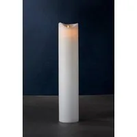 Sirius Home A/S LED-Kerze Sara Exclusive flackernde Flamme 10cm Durchmesser weiß, LED Echtwachskerze mit flackernder Flamme
