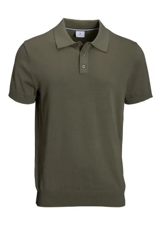 BASEFIELD - NOS Polo Strick Shirt 1/2 Arm moss green - Gr. - 3XL
