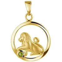 Vivance Kettenanhänger 925/- Sterling Silber vergoldet Löwe Monatsstein