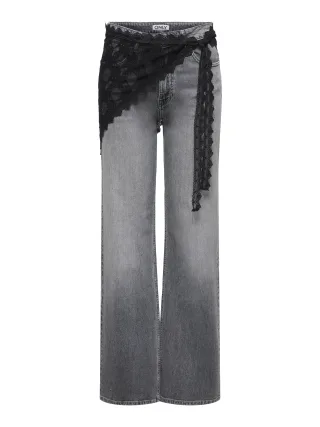ONLY - ONLSOF LACE SCARF WVN EX Black - Gr. - ONE SIZE