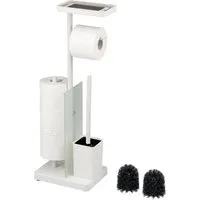 eluno WC-Garnitur 4in1, WC-Bürste, Rollenhalter schwarz oder weiß, (1-tlg)