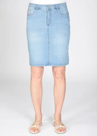CLARINA - Jeansrock light denim - Gr. - 40