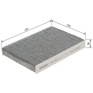 Bosch Aktivkohle-Innenraumfilter Nissan Kubistar Renault Clio Kangoo Megane Thalia