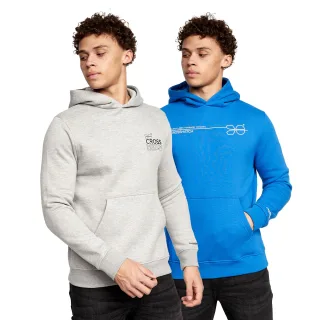 Crosshatch - "Burmax" Kapuzenpullover für Herren (2er-Pack) (Blau/Grau)